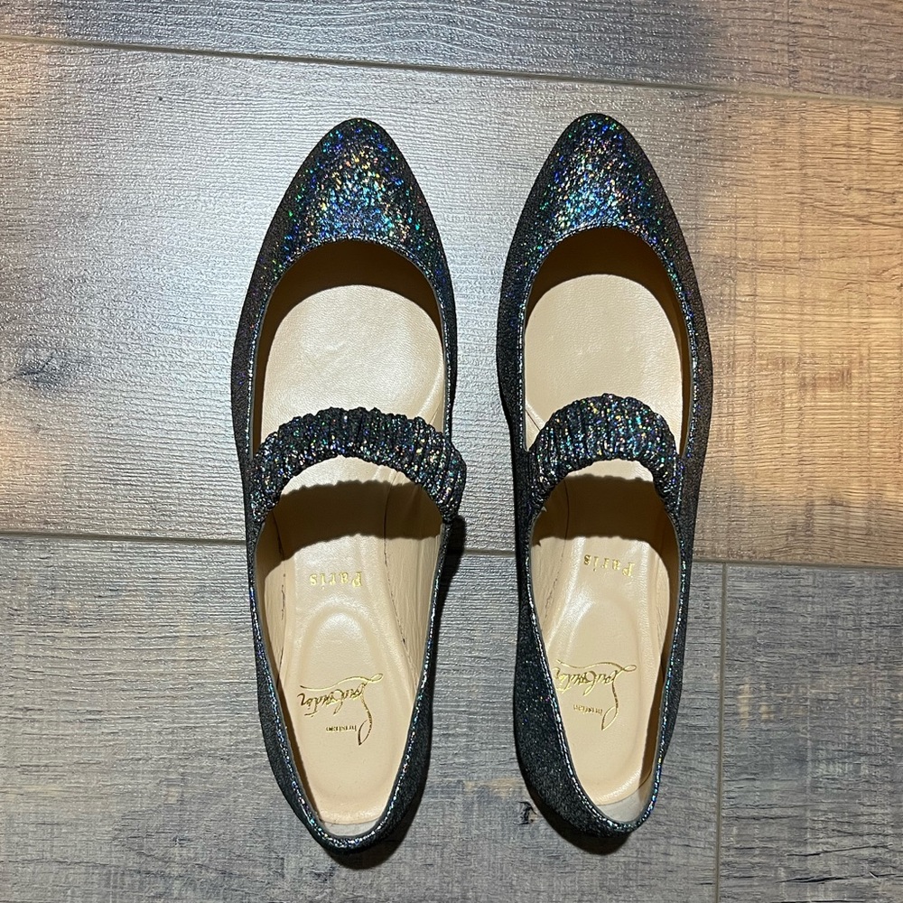 Christian Louboutin sparkle multi-color ballet slipper flats